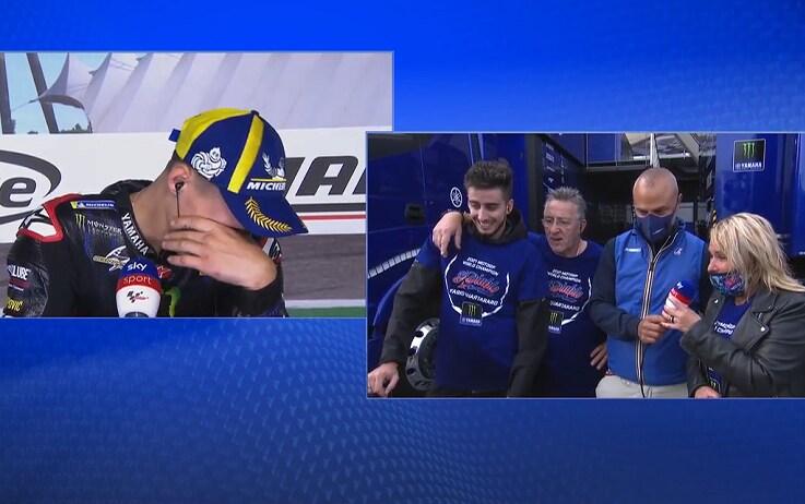MotoGP, Misano: Fabio Quartararo parla con la mamma e si commuove. VIDEO